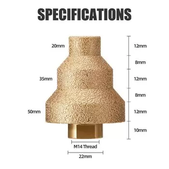 Алмазное ступенчатое сверло для фаски Versery M14 20-35-50 мм