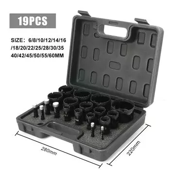 Алмазные кольцевые сверла XMSJ, 19 шт., 6-60 мм