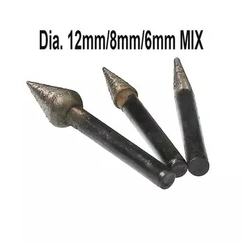 Алмазные шлифовальные наконечники RAMS BRALIN 3 шт., 6/8/12 мм
