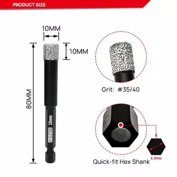 Алмазные сверла DT-DIATOOL для сухого сверления, пила для отверстий, резак для плитки, гранита, мрамора, керамики, диаметр от 6 до 14 мм