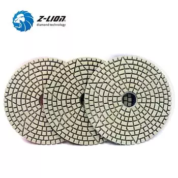 Алмазный диск Z-Lion, 3-ступенчатый абразивный диск 4 дюйма 100 мм для шлифовки камня, мрамора, гранита, плитки