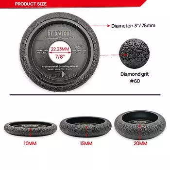 Круглый Алмазный шлифовальный круг Diatool, шлифовальный круг с полукруглыми краями для гранитной плитки и мрамора коралловый круг черепашки для плитки