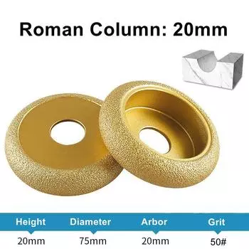 Алмазный шлифовальный круг с алмазным краем, диаметр 20 мм, диаметр 3 дюйма/75 мм