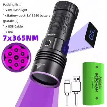 AloneFire SV117 ультрафиолетовый фонарик 140 Вт черный