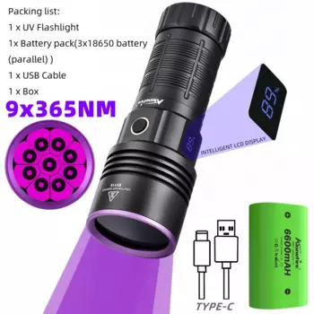 AloneFire SV119 180 Вт УФ-фонарик черный