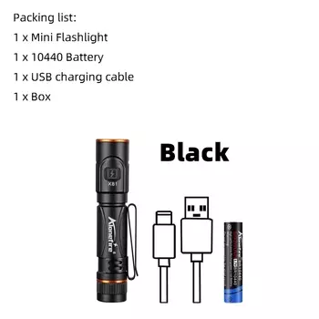 AloneFire X81 портативный фонарик черного цвета