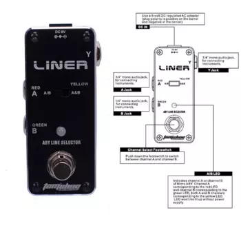 ALR-3 Педаль для гитары Liner, селектор Abi Line, мини-педаль эффектов для электрогитары, высокое качество, Запчасти и аксессуары для гитары