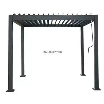 Алюминиевая беседка Bioclimatic 4 м x 3 м, моторизованная жалюзи для ресторанов, Солнцезащитная беседка