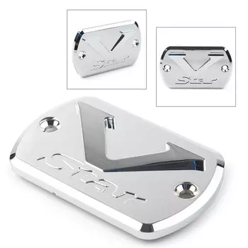 Алюминиевая крышка для передней тормозной жидкости мотоцикла, крышка резервуара для Yamaha V Star XVS 650/950/1100/1300 хром/черный