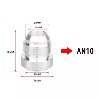 Алюминиевая прямая штыревая Сварка AN4, AN6, AN8, AN10, AN12, AN16, AN20, пружинная гайка, фитинг для шланга с азотным отверстием, серебристая