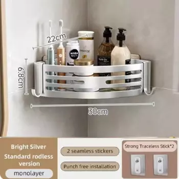 Алюминиевая угловая полка для душа 1-2 шт