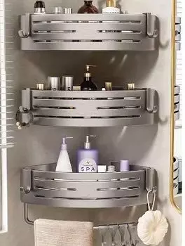 Алюминиевая угловая полка для ванной