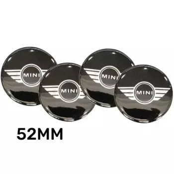 Алюминиевые наклейки на колесо, 52 мм, для мини Купера, CLUBMAN, COUNTRYMAN R53, R56, R57, JCW, R50, R52, R58, R60, Внешнее украшение