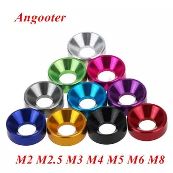 Алюминиевые шайбы Angooter M2 M2.5 M3 M4 M5 M6 M8 цветные