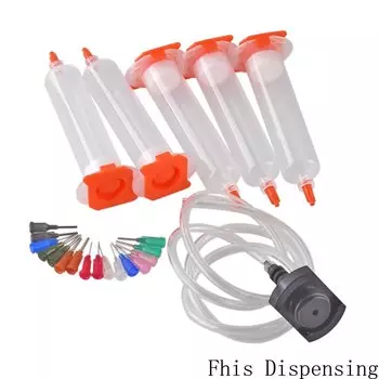 Алюминиевый адаптер 30 куб. См/55 куб. См, дозатор жидкости, паяльная паста, клей, шприц и наконечник дозирующей иглы