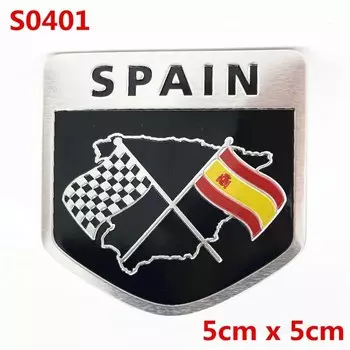 Алюминиевый флаг Испании, национальный флаг, щит, эмблема, значок, наклейка на мотоцикл, наклейка для Seat Leon Ibiza Ford Focus Fiesta Citroen VW