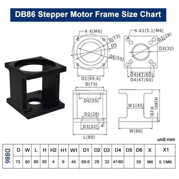 Алюминиевый кронштейн двигателя LSWCBE DB57/DB86/DB110/DB130/DS60/DS80/DS110/DS130