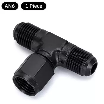 Алюминиевый раструбный тройник AN6 AN8 AN10 Тройник с внутренней и наружной резьбой на боковой резьбе, черный, 1 шт.