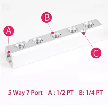 Алюминиевый разветвитель воздуха 1/2", 10 выходов