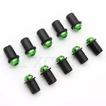 Алюминиевый универсальный 10 шт. M5 x 18 мм болт для лобового стекла мотоцикла, винты для ветрового стекла, гайка, крепеж для Suzuki Kawasaki Yamaha Ducati