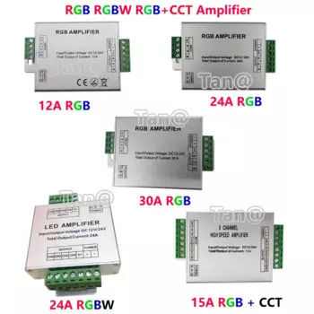 Алюминиевый усилитель мощности 12 а/15 а/24 а/30 А, ретранслятор сигнала, контроллер освещения 12 В постоянного тока 24 В для светодиодной ленты RGB/RGBW/RGB + CCT 5050 3528