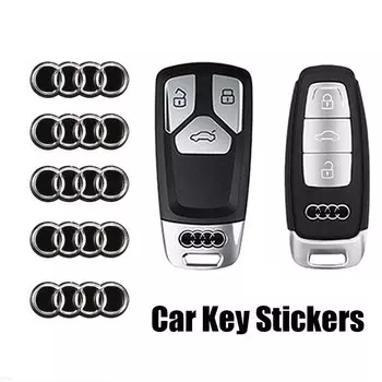 Алюминиевый значок ключа автомобиля, эмблема, наклейка, логотип ключа управления автомобиля для Audi A1 A2 A3 A4 A5 A6 A7 A8 Q1 Q2 Q3 Q4 Q5 Q6 Q7 Q8 TT RS3 RS7