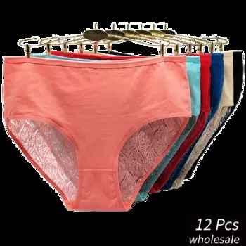 Alyowangyina12 шт/партия, оптовая продажа, женская одежда, высокая посадка, сплошной цвет, для женщин, плюс размер 2XL 3XL 4XL, хлопковые трусы, трусики #89318