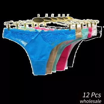 Alyowangyina, 12 шт./партия, оптовая продажа, женские трусики, одноцветные трусы, Мягкое хлопковое нижнее белье, трусы с принтом, стринги #87391