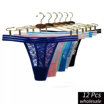 Alyowangyina, 12 шт./партия, оптовая продажа, женские трусики, одноцветные сексуальные женские кружевные стринги, нижнее белье, трусы #87449