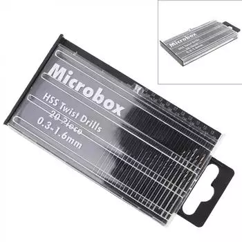 Am-tech Мини спиральные сверла HSS 0,3-1,6 мм 20 шт.