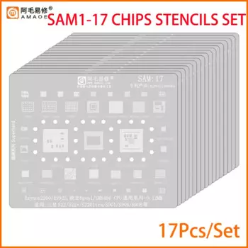 Amaoe SAM1-18 BGA трафарет для Samsung Все серии полный диапазон Exynos CPU POWER Charger WIFI AUDIO PM IC Tin Net ремонт