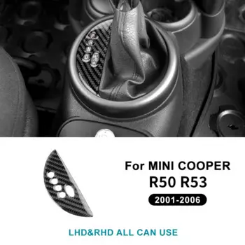 AMBERMILE для Mini Cooper R50 R53 2001 2002 2003 2004 2005 2006 наклейка на рамку панели переключения передач автомобиля из мягкого углеродного волокна украшение