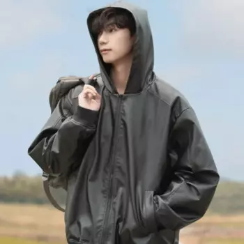 Американская Кожаная куртка в стиле ретро, мужская осенне-зимняя свободная плиссированная джинсовая куртка из искусственной кожи