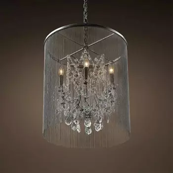 Американская ретро свеча хрустальная люстра светодиодная люстра скандинавский ресторан свет с кисточками украшение дома потолочный подвесной светильник