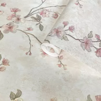 Американская рулонная настенная бумага в рулоне, домашний декор, бежевые виниловые цветочные обои для Фотообои