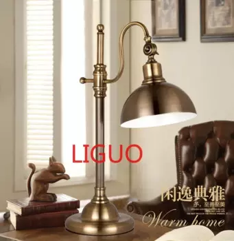 Американская Складная Настольная ретро-лампа из кованого железа для помещений, кабинета, рабочего стола, украшение, настольная лампа E27 220 в 110 В