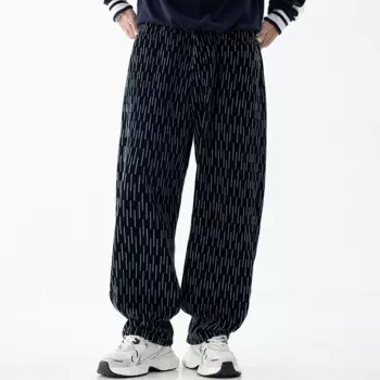 Американские свободные широкие джинсы большого размера, мужская осенне-зимняя уличная одежда в стиле хип-хоп, повседневные жаккардовые джинсовые мешковатые джинсы, брюки, брюки