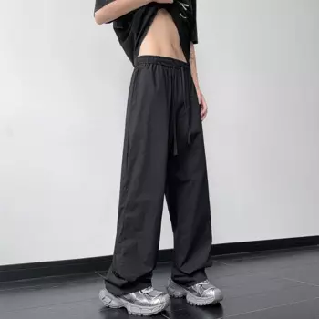 Американские уличные Дизайнерские широкие штаны, повседневные брюки с высоким ощущением, американские уличные Дизайнерские широкие штаны, повседневные брюки с высоким ощущением