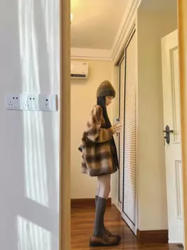 Американский ретро полосатый свитер контрастного цвета с v-образным вырезом, женский ленивый элитный кардиган свободной вязки