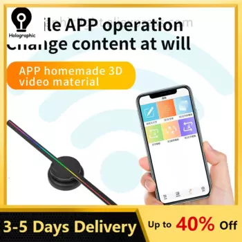 Американский склад, 3D голограммный проектор, вентилятор с дистанционным управлением, рекламный дисплей, голографический проектор, вентилятор с поддержкой изображения и видео