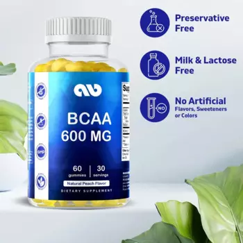 Аминокислотные добавки с витаминами BCAA-600 мг в порции-60 вегетарианских жевательных мастиков пектин