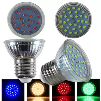 Ампульный светодиодный прожектор RGB 3 Вт 5 Вт E27 12 В 24 В 36 В 48 В 60 В 110 В 220 В Стеклянная чашка Лампа Super 12 24 В Потолочный светильник Потолочный светильник
