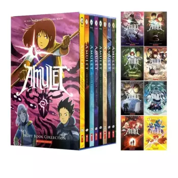 Amulet серия Kibeishi 1-8 Набор громкости, оригинальный английский комикс роман, полноцветная книга с рисунком, Детские комиксы книги