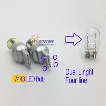 Amywnter T20 W21/5 Вт 12 В W16 Вт 7443 Светодиодный двойной свет с функцией Wy21w Желтый Белый Автоматические тормозные лампы Красный Источник автомобиля