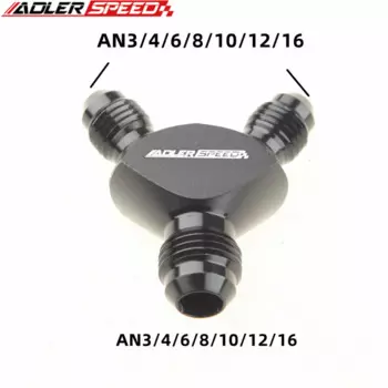Универсальный Y-образный блок-адаптер AN4, AN6, AN8, AN10, AN12, AN16, наружная резьба, фитинги для топливного шланга, адаптеры, тройник, маслопровод, соединение из алюминия, черный