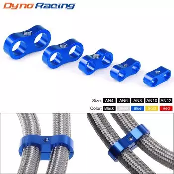 AN4 AN6 AN8 AN10 AN12 Плетеный резиновый зажим для шланга Алюминиевый анодированный сепаратор линий Сепаратор Разделитель Комплект зажимов Черный Синий