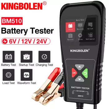 Анализатор батареи KINGBOLEN BM510 6 в, 12 В, 24 В для мотоциклов, автомобилей, грузовиков