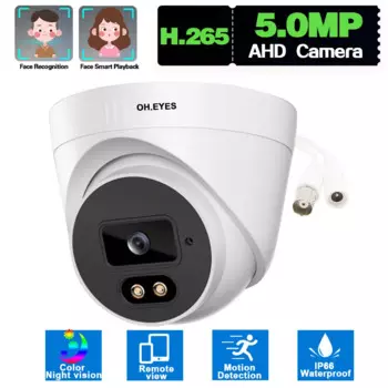 Аналоговая купольная камера видеонаблюдения с датчиком движения, 5 Мп