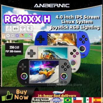 ANBERNIC RG40XX H Ретро портативная игровая консоль 4,0-дюймовый IPS-экран Система Linux RGB-джойстик RG40XXH Видеоплеер Wi-Fi PSP Подарки