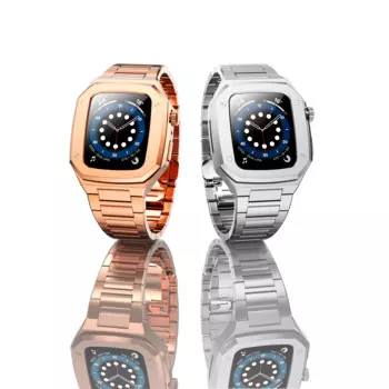 ANBEST 316 ремешок из нержавеющей стали для Apple Watch Series 7 6 45mm4 4 мм чехол с металлической пряжкой